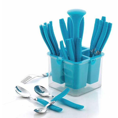 Ga-307 A 24 Pcs. Cutlery Set (Oppo) - Color: Blue & Silver