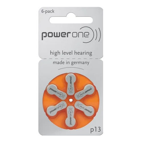 P13 Power One Hearing Aid Battery Nominal Voltage: 1.45 Volt (V)