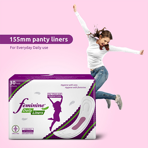 155mm Feminine Premium Daily Liners Sanitary Napkins