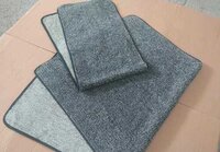 Cotton Mix Colour Yarn Bath Mat - 20x20 To 40x135 Inches, Black And White Yarn | Anti-slip, Quick Drying, Washable, Water Absorbent, Hand Tufted