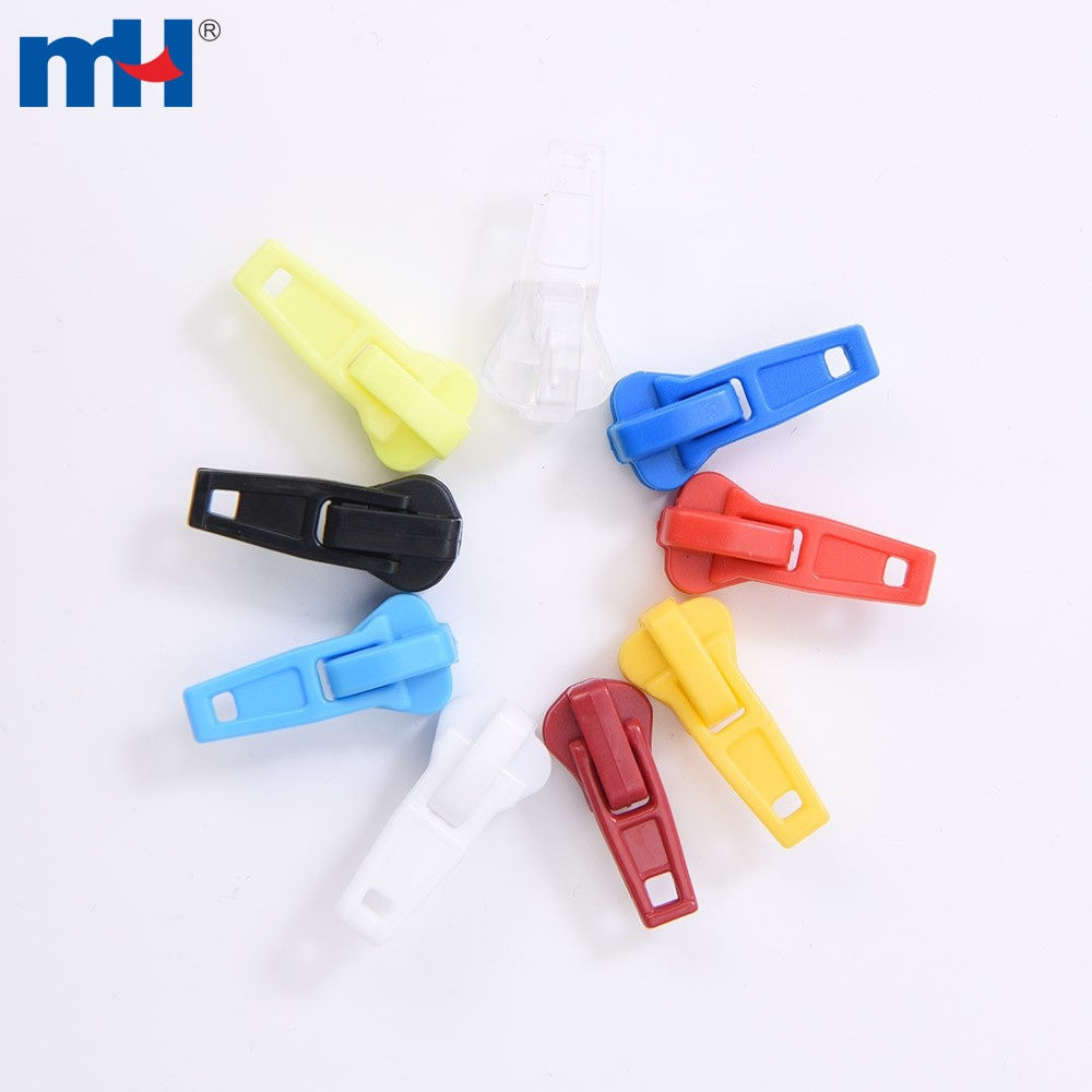 Zipper Slider Nylon Coil Zipper with Long Pull Slider Colorful Zipper Slider