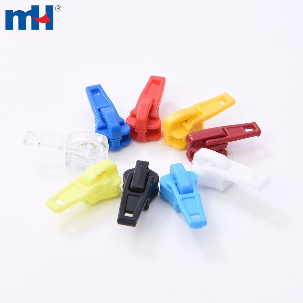 Zipper Slider Nylon Coil Zipper with Long Pull Slider Colorful Zipper Slider