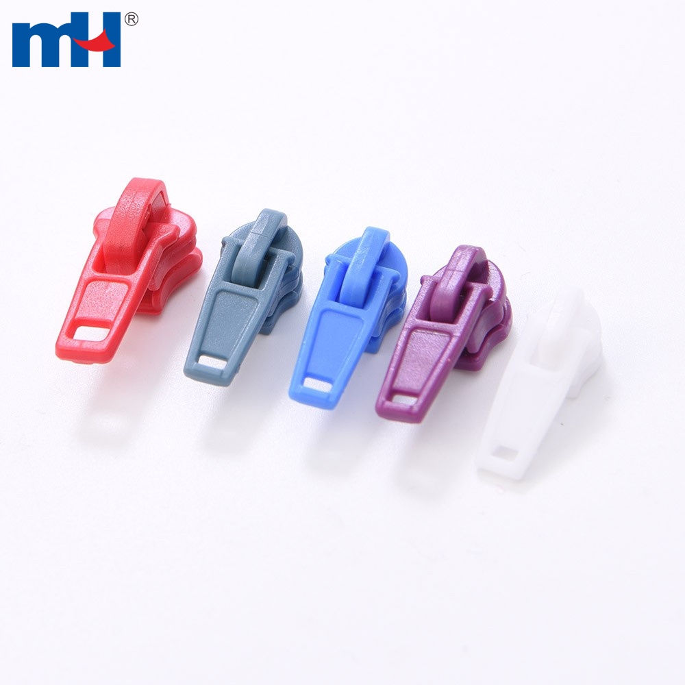 Zipper Slider Nylon Coil Zipper with Long Pull Slider Colorful Zipper Slider