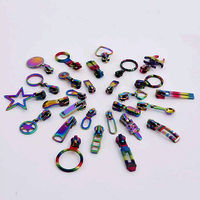 Rainbow Zipper Slider with Puller Colorful Metal Zipper Slider Zip Slider