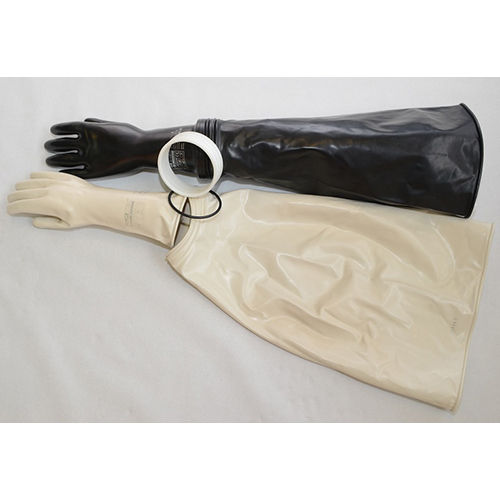 Rubber White And Black Glove