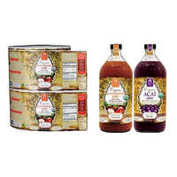 Juice Bottle Labels - High-quality Paper, Customized Colors And Design Printing | Strong Hot Melt Adhesive, Easy Application, Round Shape