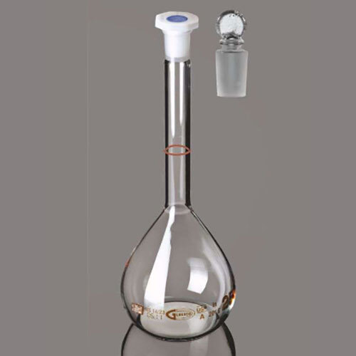 Flask Volumetric Clear Class A USP QR Coded with Penny Head glass  PE Stopper Calibrated at 20 C
