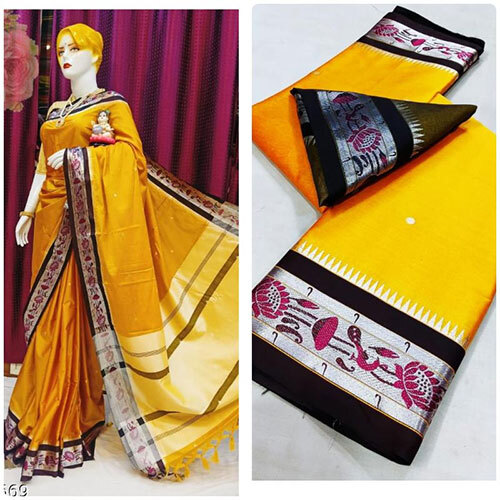 Multi Paithni Pure Fabric Cotton Silk Saree