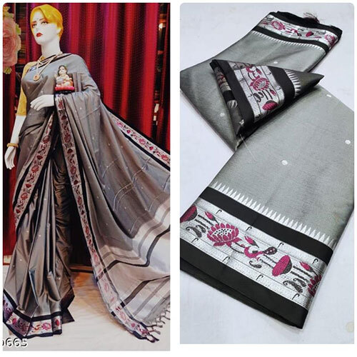 Multi Paithni Pure Fabric Cotton Silk Saree