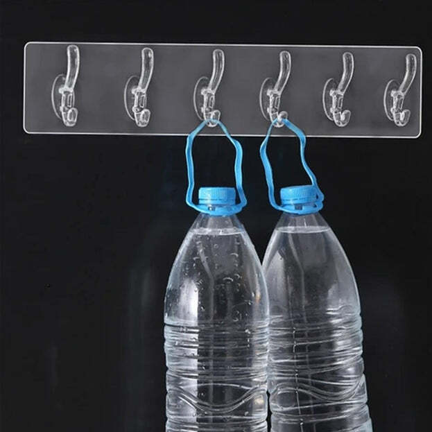 ADHESIVE TRANSPARENT HEAVY DUTY WALL HOOK