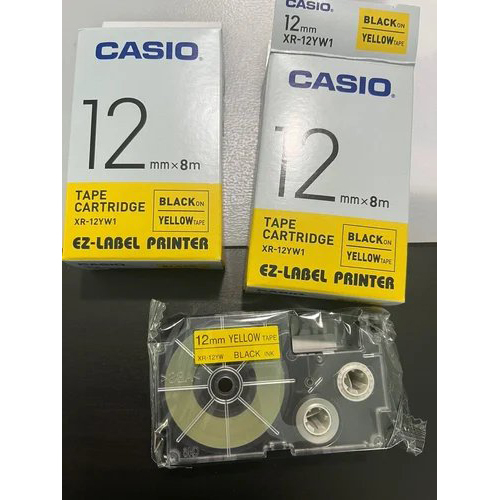 Casio Printers & Tape - Casio XR - 12YW1, 12mm Black on Yellow