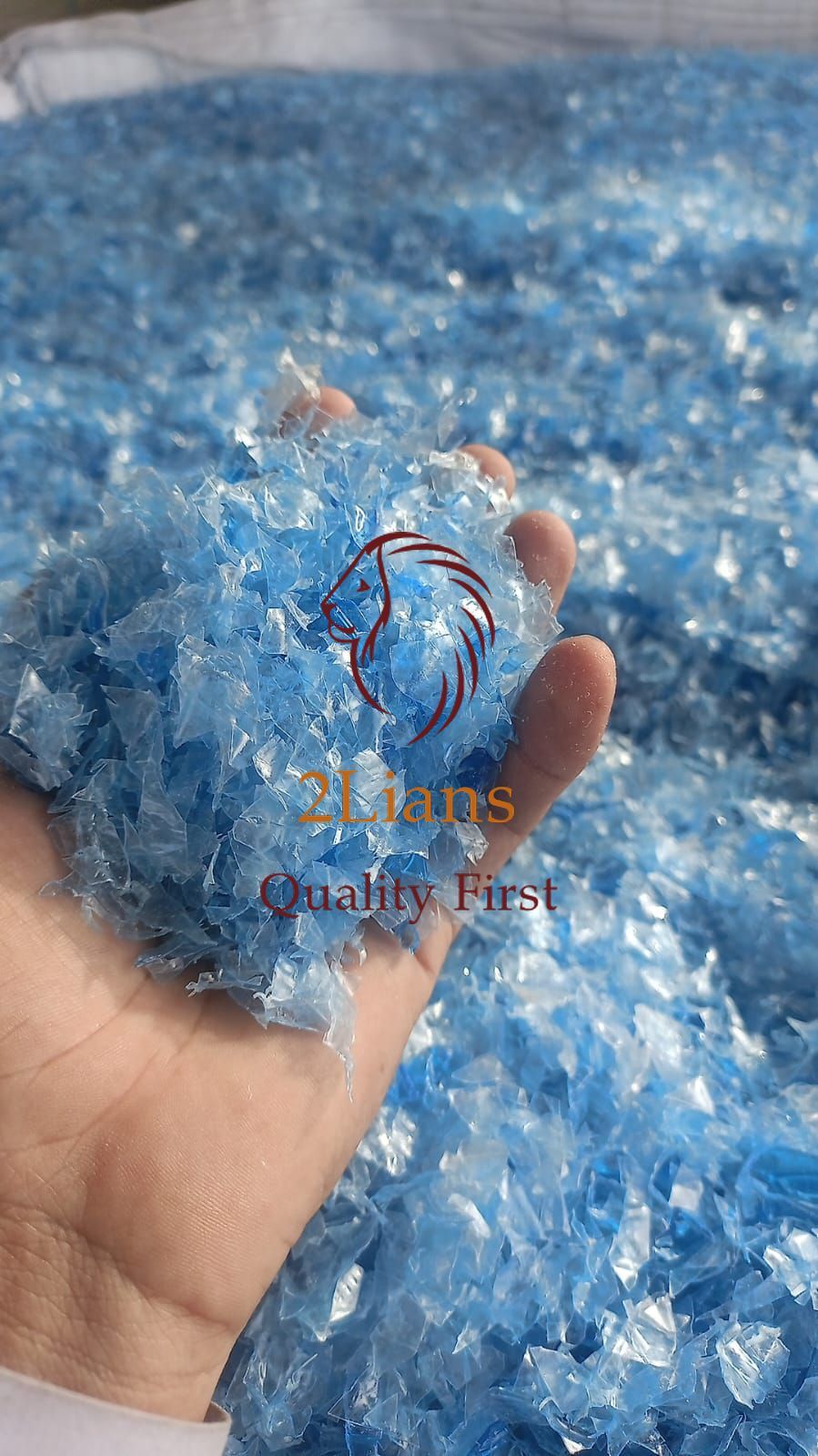 PET Bottle Flakes Clear and Blue