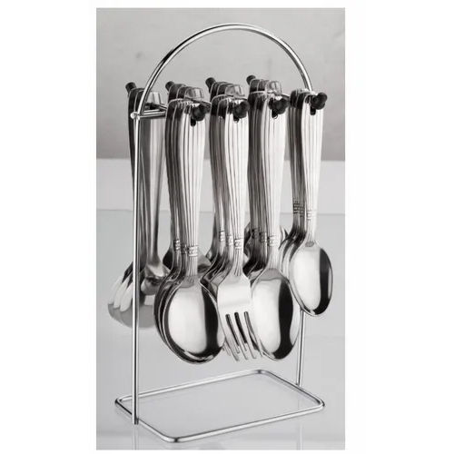 Silver Cutlery Set Ss Wire Stand