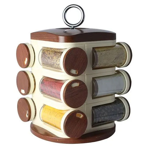 Brown Spice Rack Wooden 12 In 1