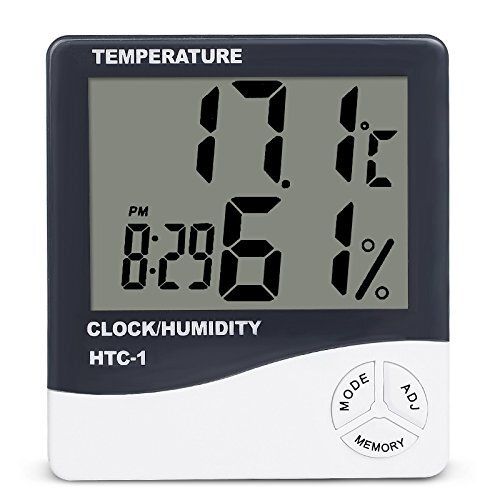 Digital Temperature Humidity Meter - Color: White