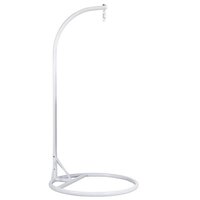 Swing Chair - Iron Frame, 39 Inch Width, White | All Weather Support, Luxury Comfort, Indoor & Outdoor Usage