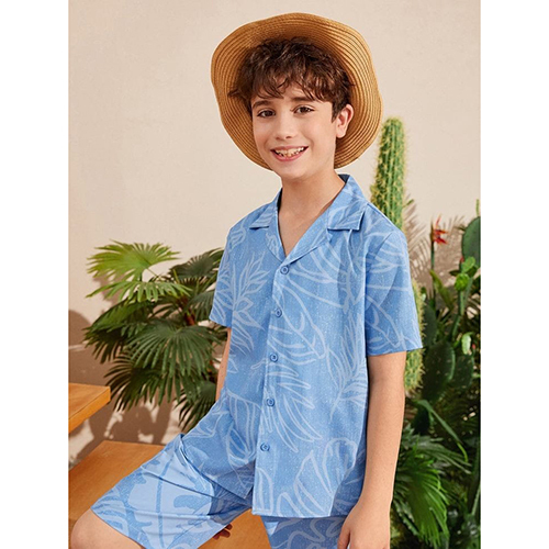 Boys Plain Shirt - Cotton Fabric, Modern Style , Washable Design with Short Sleeves for Kids