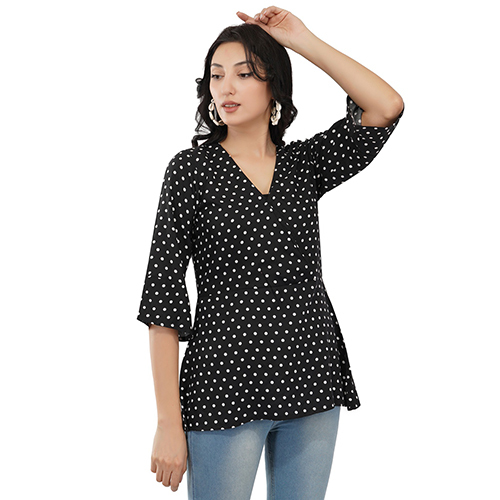 Ladies Printed Top - Soft Cotton Blend, Casual Fit, Vibrant Color Palette with Eye-catching Patterns | Washable for All Season Versatility