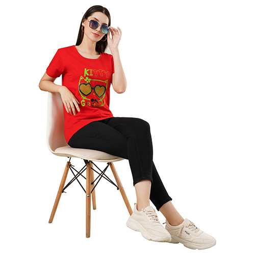 Washable Ladies Red T-Shirt