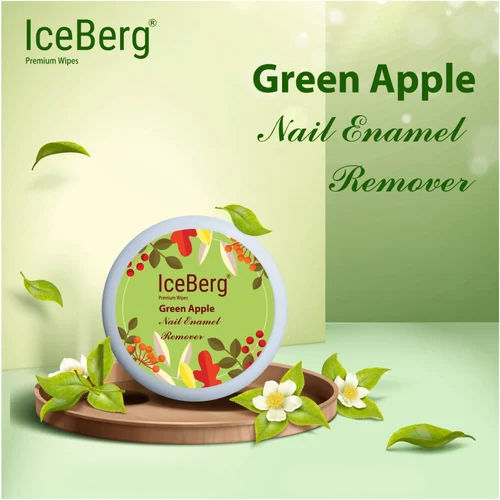 White Iceberg Nail Polish Remover Pads With Green Apple Extract