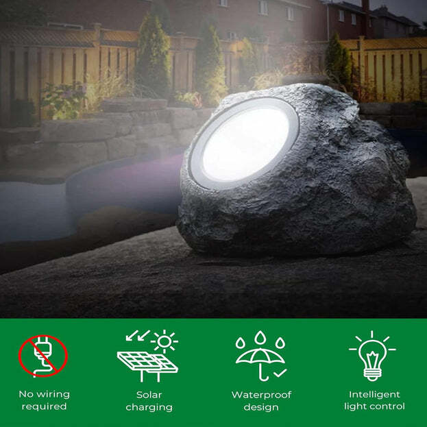 SOLAR POWERED LED ROCK LIGHT SOLAR (7577)