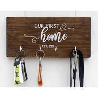 Brown Wooden Key Holder