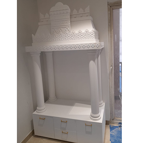 4x7 Feet White Corian Mandir