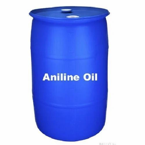 Aniline Oil - Plastic Material, 55 Gallons Volume, Blue Color | Density 1.02 g/mL, Boiling Point 184.13 Â°C, Molecular Formula C6H5NH2