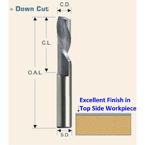 Single Flute Solid Carbide Down Cut Spiral Bit