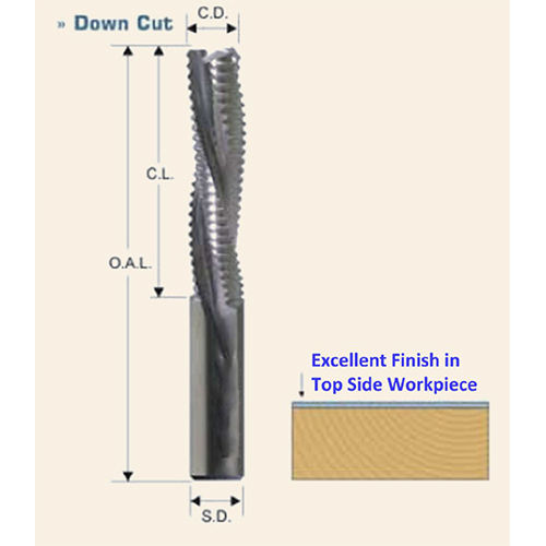 Solid Carbide Down Cut Spiral Bits with Chipbreaker