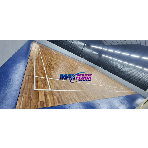 Brown Indoor Teak Wood Badminton Court Flooring