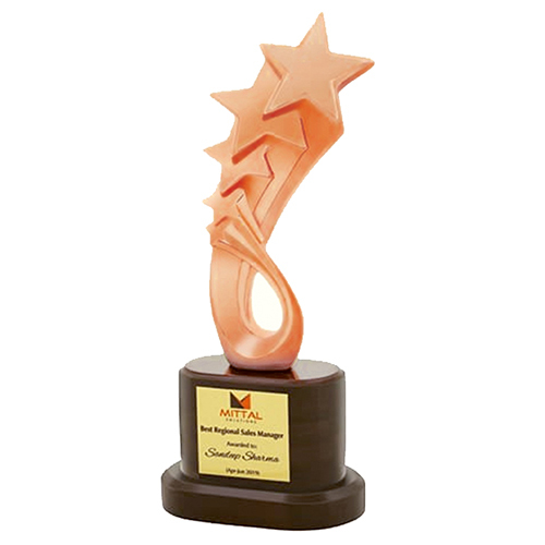 KK-374 Star Trophies - Durable High-Quality Material, 13 Inch Round Shape, Sleek Matte Black Finish, Customizable Thickness and Dimensions, Perfect for Awards Ceremonies