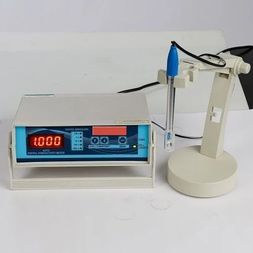 Digital Conductivity Meter - Mild Steel Build, 230V Voltage, White Finish | Automatic Control for Laboratory Application