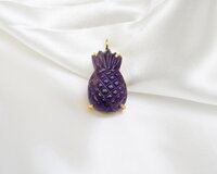 Natural Gemstone Pineapple Design Gold Plated Handmade Pendant