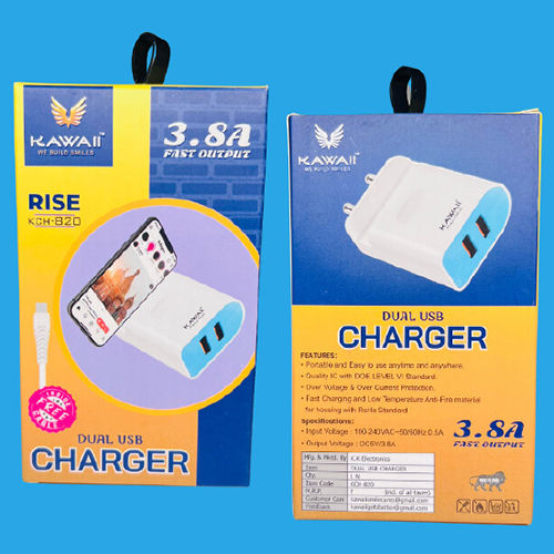 3.8A 18W Mobile Travel Charger - Material: Plastic