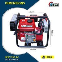175 Amps Petrol Welding Generator  1 KVA  AC Output Model HPW-175D-AC Recoil Start