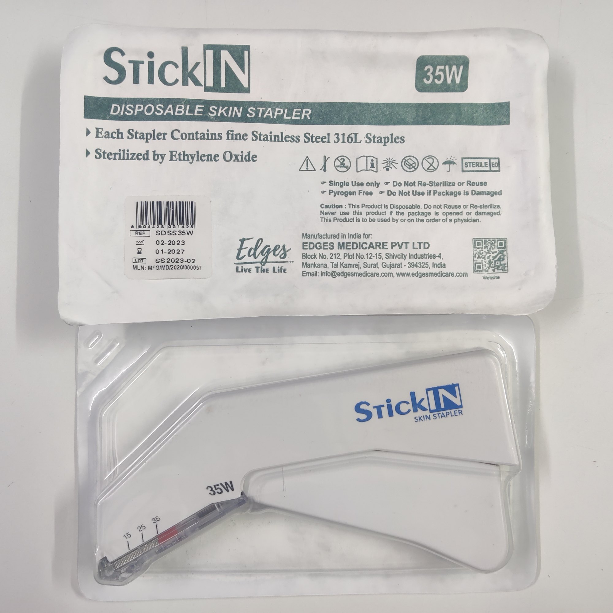 surgical skin stapler