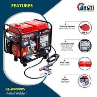 200 Amps Welding Generator 3 Phase  6 KW Petrol Run Model GE-3P-W8000RS Recoil and Self Start