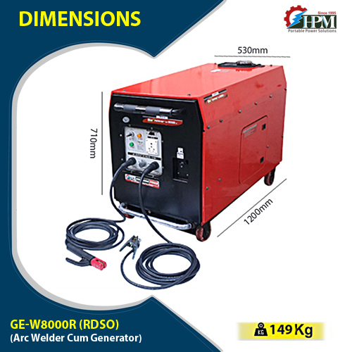250 Amps  Petrol Welding Generator Model 6 KW Silent GE-W8000RS Recoil and Self Start