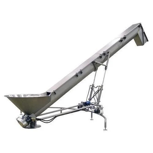 Silver Vertical Screw Conveyor Machine