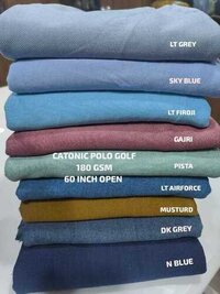 Catonic Polo Golf Lycra T-shirt Fabric - Knitted Lycra, Multicolor, 180g Weight, Smooth Texture | Plain Style For All Seasons, Hand Wash Recommended