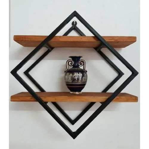 Black Wall Mounted Modular Iron Shelf