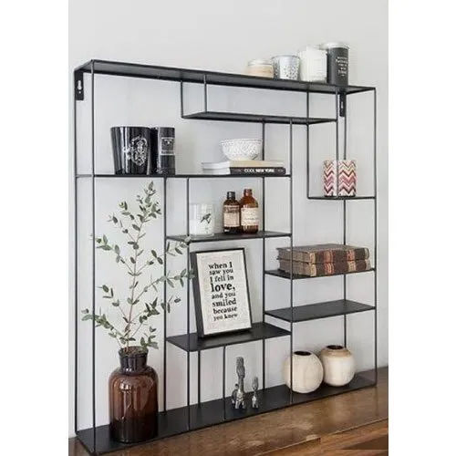 Black 6 Feet Modular Iron Shelf