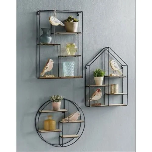 Black Designer Iron Wall Shelf