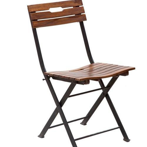 Easy To Clean Iron And Wooden Folding Chair