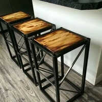 Designer Square Iron Bar Stool