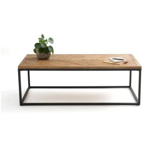 Brown And Black Modular Iron Coffee Table