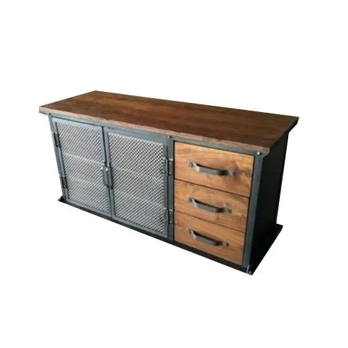 Brown And Black Modular Iron Chest Drawer