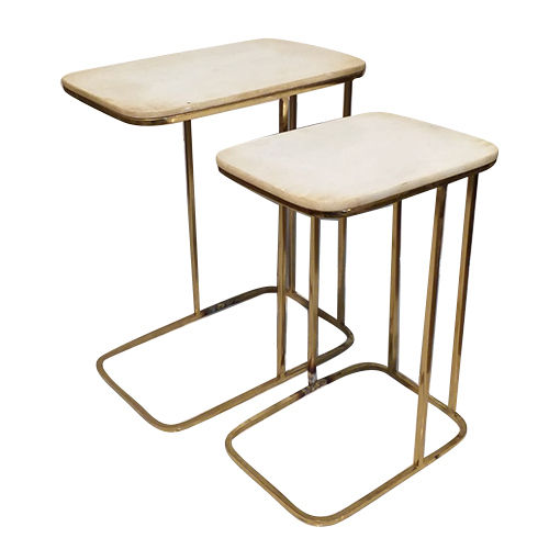 Brown Modern Gold Side Nesting Table