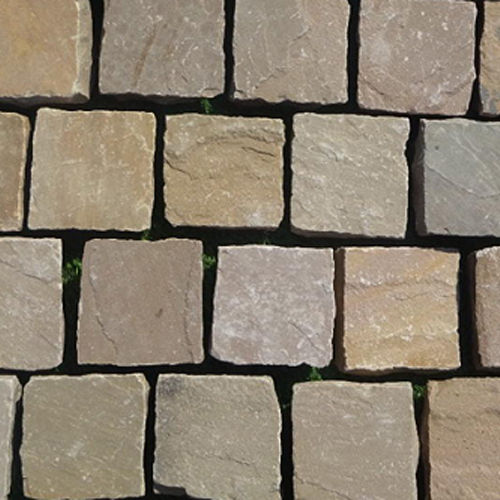 Autumn Brown Cobbles Stone - Sandstone Form: Cubes